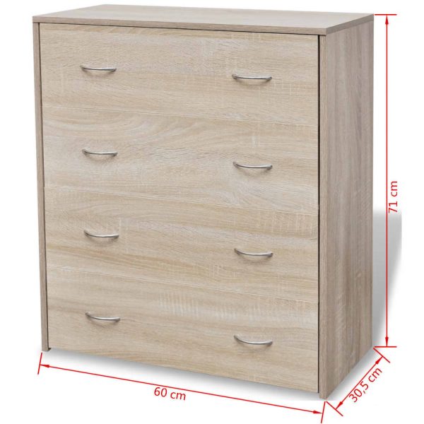 Dressoir Met 4 Lades 60X30,5X71 Cm Kleur - Afbeelding 6