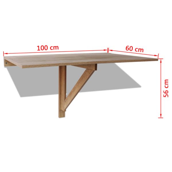 Wandtafel Inklapbaar 100X60 Cm Eikenkleurig - Afbeelding 6