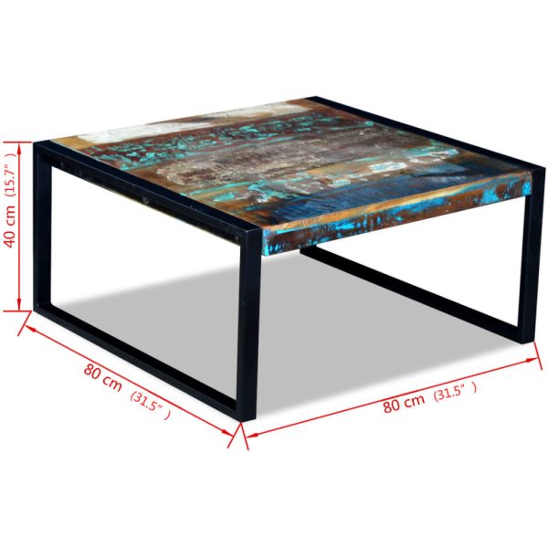 Salontafel 80X80X40 Cm Massief Gerecycled Hout - Afbeelding 8