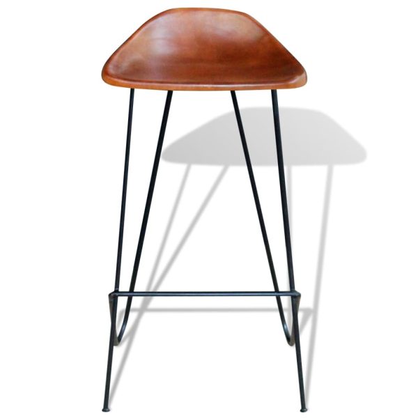 Barstoelen Echt Leer Zwart En - Afbeelding 3