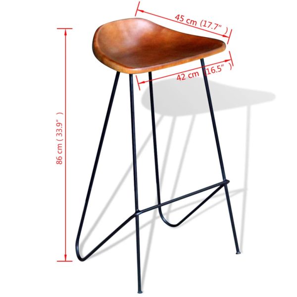 Barstoelen Echt Leer Zwart En - Afbeelding 5