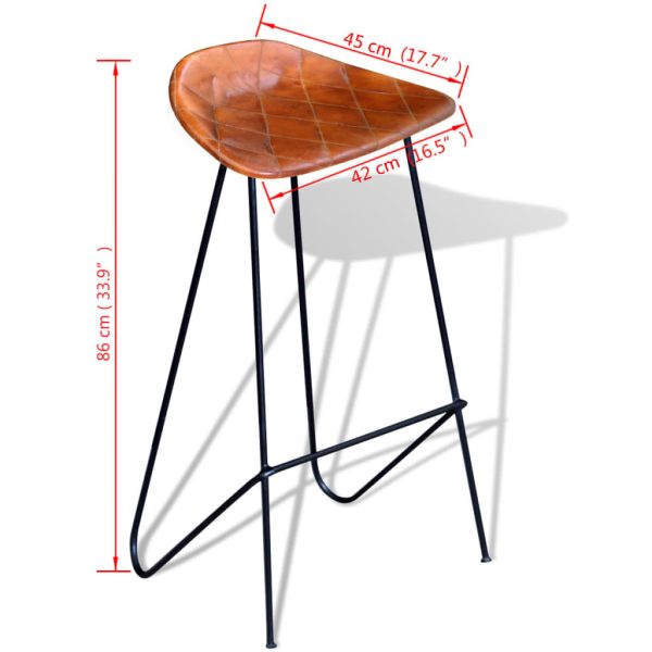 Barstoelen Echt Leer Zwart En - Afbeelding 5