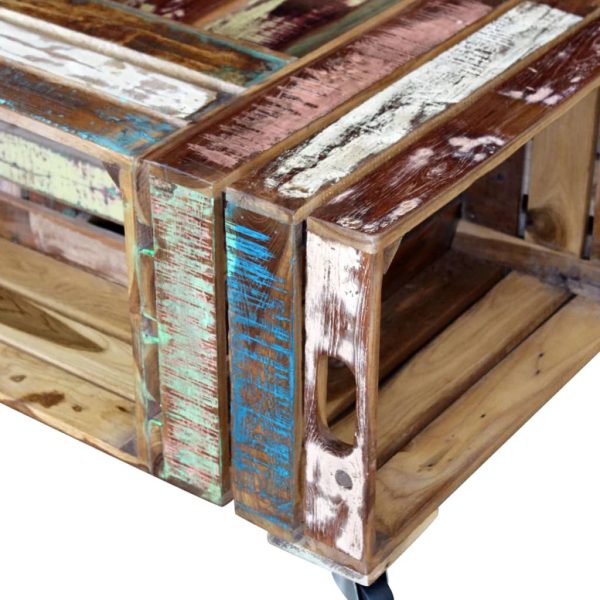 Salontafel 70X70X35 Cm Massief Gerecycled Hout - Afbeelding 9