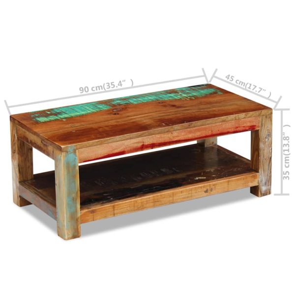 Salontafel 90X45X35 Cm Massief Gerecycled Hout - Afbeelding 8