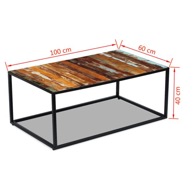 Salontafel 100X60X40 Cm Massief Gerecycled Hout - Afbeelding 8