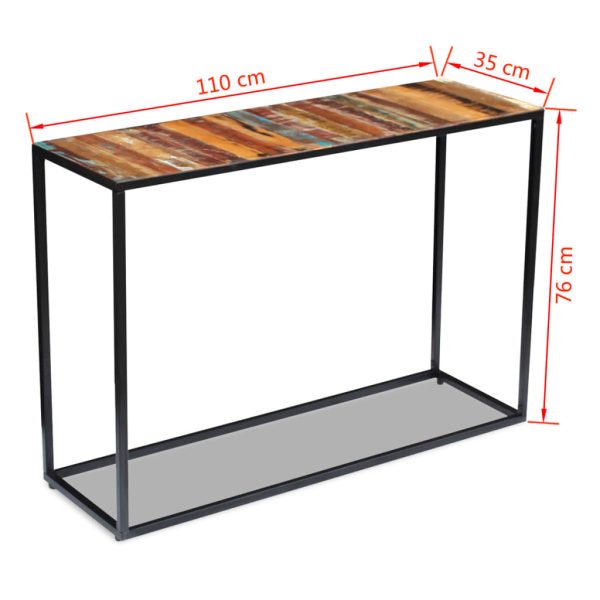 Wandtafel 110X35X76 Cm Massief Gerecycled Hout - Afbeelding 8