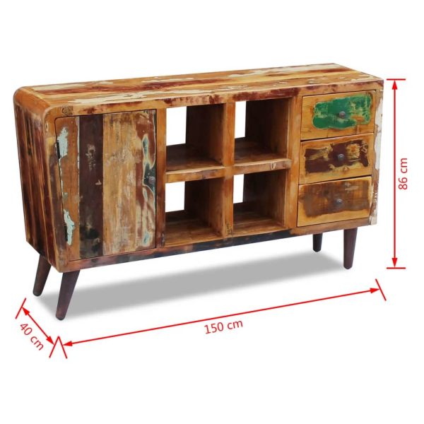 Dressoir 150X40X86 Cm Massief Gerecycled Hout - Afbeelding 9