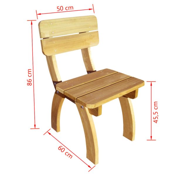 Tuinstoelen 2 St Geïmpregneerd Grenenhout - Afbeelding 4