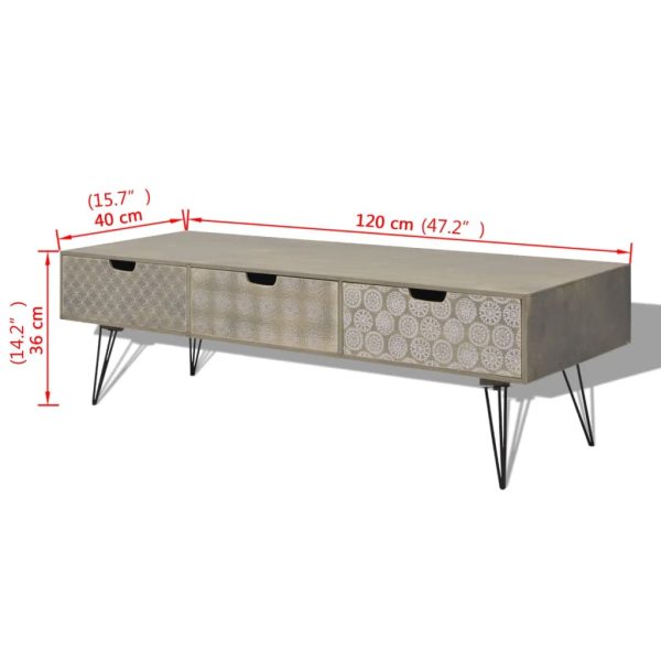 Tv-Meubel Met 3 Lades 120X40X36 Cm - Afbeelding 5