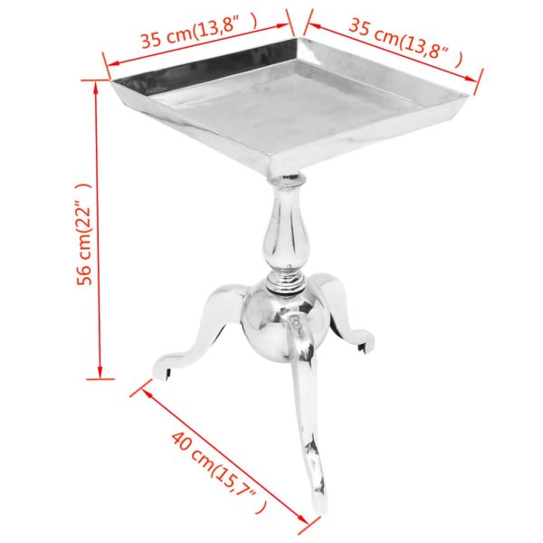 Bijzettafel Aluminium Zilver - Afbeelding 5