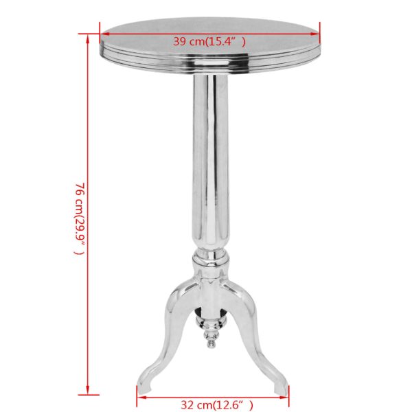 Bijzettafel Rond Aluminium Zilver - Afbeelding 4