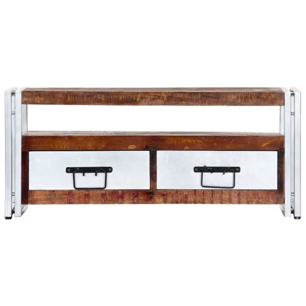 Tv-Meubel 90X30X40 Cm Massief Gerecycled Hout Donkerbruin - Afbeelding 8