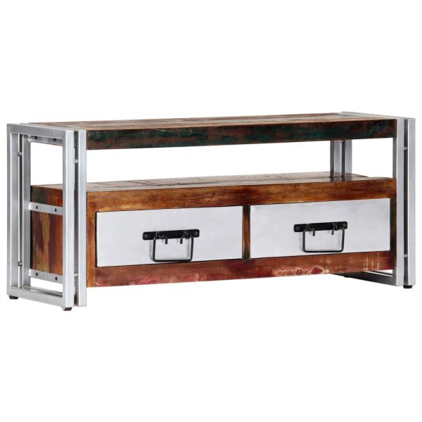 Tv-Meubel 90X30X40 Cm Massief Gerecycled Hout Donkerbruin - Afbeelding 10