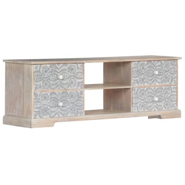 Tv-Meubel 120X30X40 Cm Massief Acaciahout - Afbeelding 12