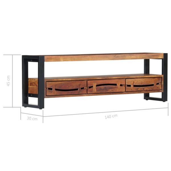 Tv-Meubel 140X30X45 Cm Massief Acaciahout - Afbeelding 8