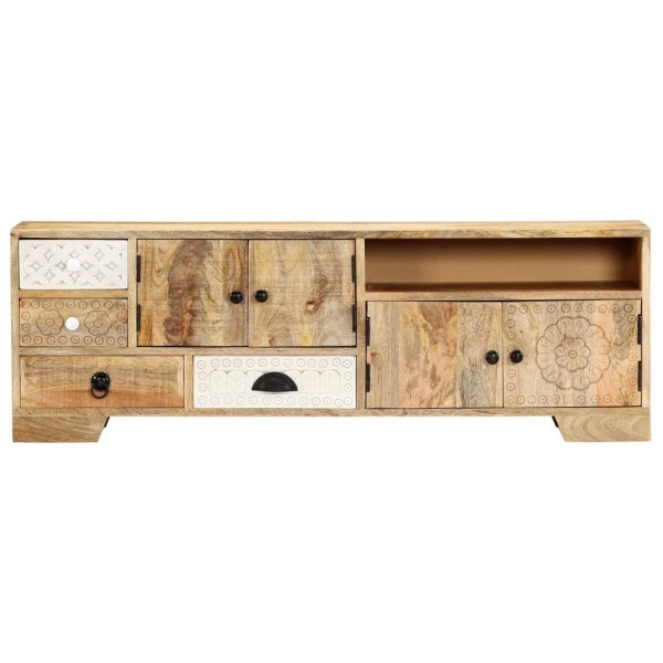 Tv-Meubel 120X30X40 Cm Massief Mangohout - Afbeelding 2