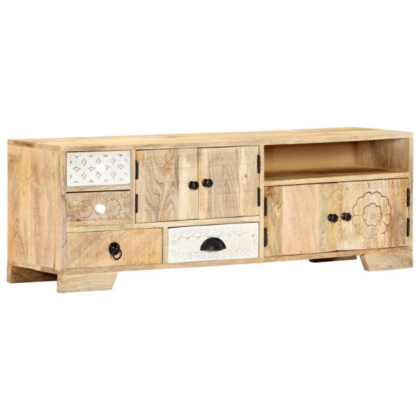 Tv-Meubel 120X30X40 Cm Massief Mangohout - Afbeelding 11