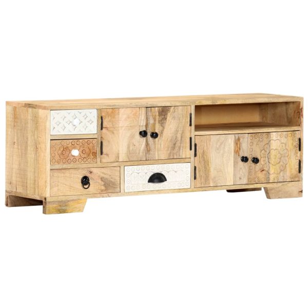 Tv-Meubel 120X30X40 Cm Massief Mangohout - Afbeelding 12