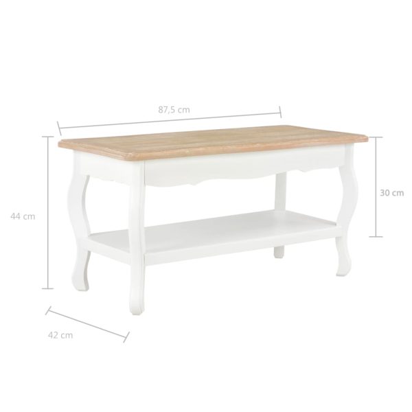 Salontafel 87,5X42X44 Cm Massief Grenenhout En Bruin - Afbeelding 6