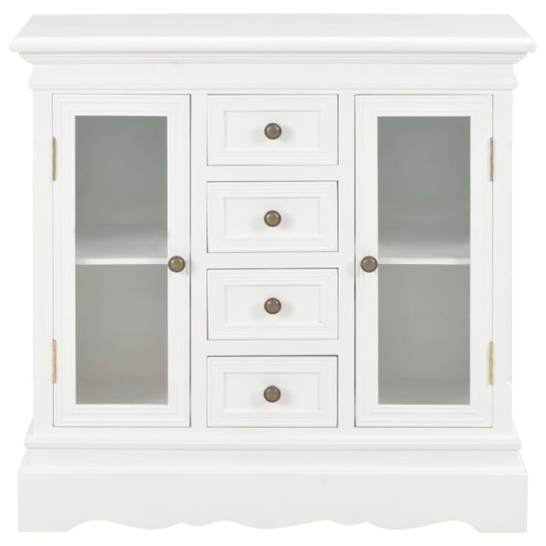 Dressoir 70X28X70 Cm Massief Grenenhout Wit - Afbeelding 2