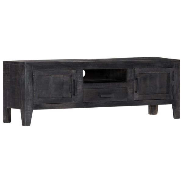 Tv-Meubel 118X30X40 Cm Massief Mangohout Zwart - Afbeelding 11