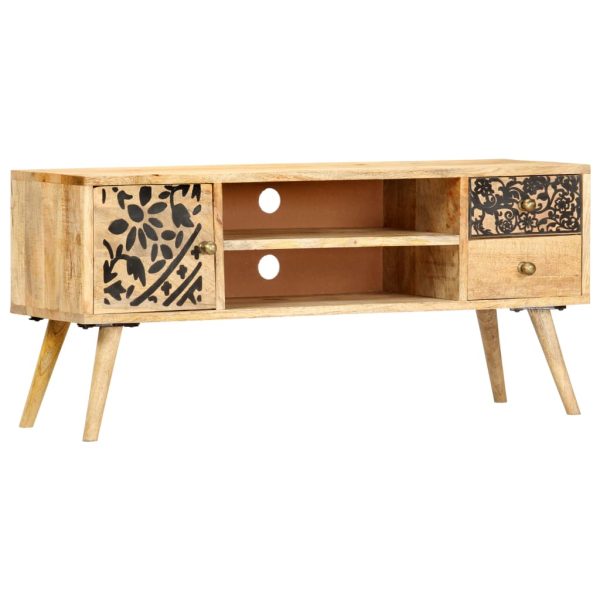 Tv-Meubel 100X30X45 Cm Massief Mangohout - Afbeelding 9