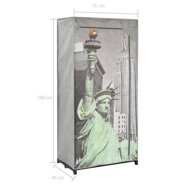 Kledingkast New York 75X45X160 Cm Stof - Afbeelding 8