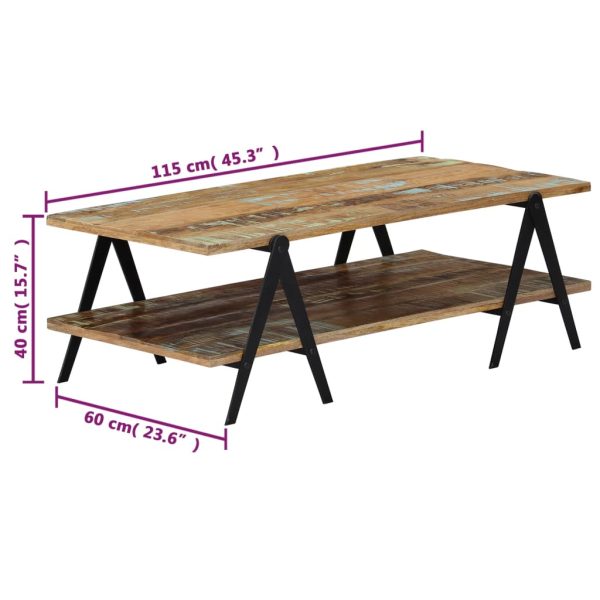 Salontafel 115X60X40 Cm Massief Gerecycled Hout - Afbeelding 7