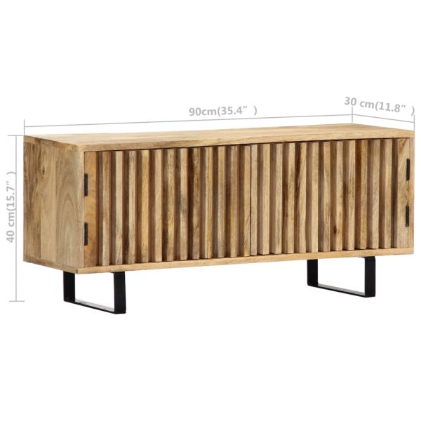 Tv-Meubel 90X30X40 Cm Massief Mangohout - Afbeelding 10