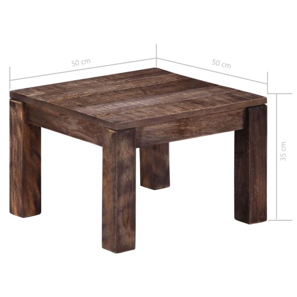 Salontafel 50X50X35 Cm Massief Mangohout - Afbeelding 7