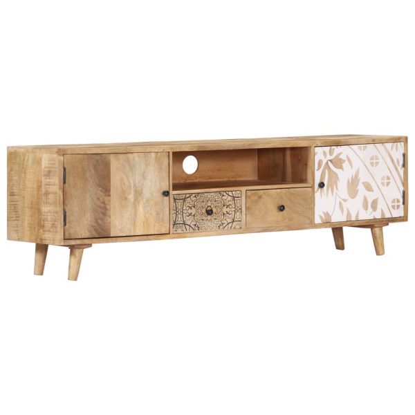 Tv-Meubel 140X30X40 Cm Massief Mangohout - Afbeelding 12