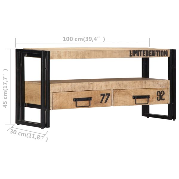 Tv-Meubel 100X30X45 Cm Massief Mangohout - Afbeelding 6