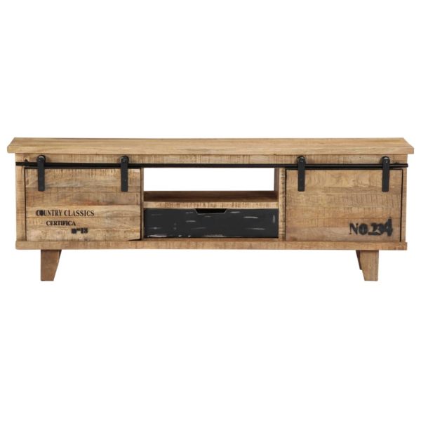 Tv-Meubel 120X30X40 Cm Massief Mangohout - Afbeelding 2