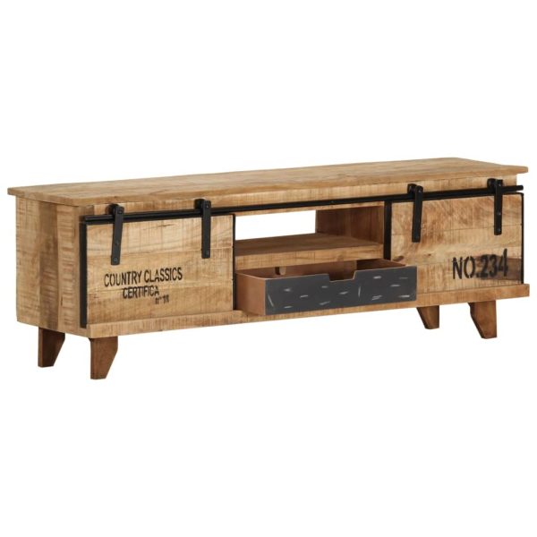 Tv-Meubel 120X30X40 Cm Massief Mangohout - Afbeelding 3