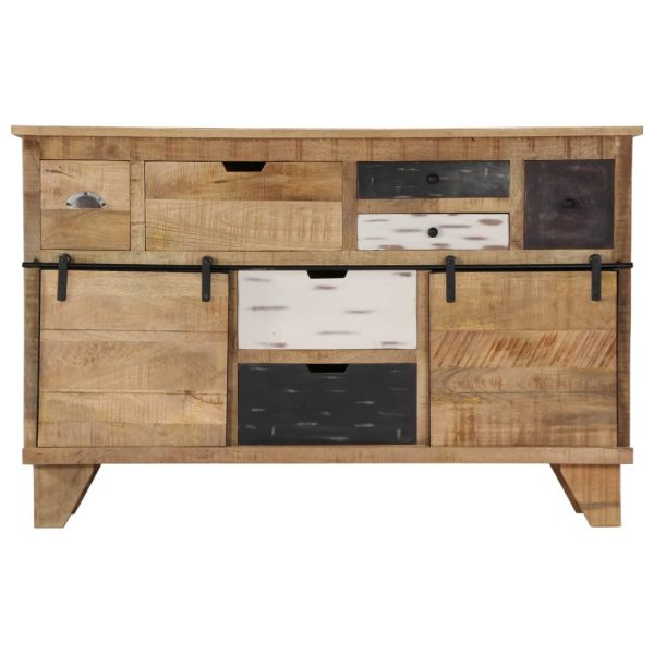 Dressoir 140X38X90 Cm Massief Mangohout Chroom - Afbeelding 2