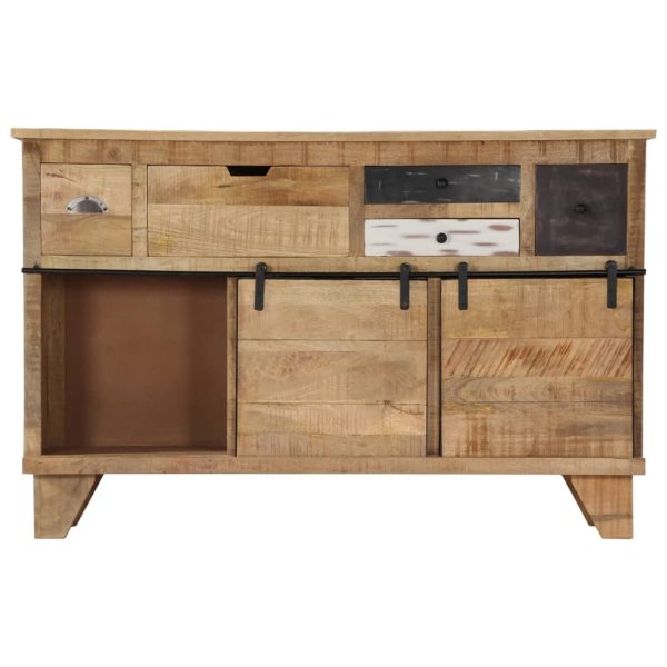 Dressoir 140X38X90 Cm Massief Mangohout Chroom - Afbeelding 3