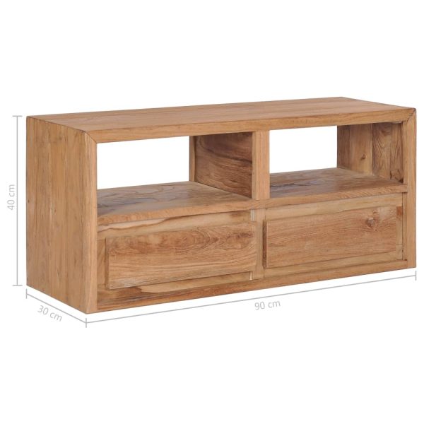 Tv-Meubel 90X30X40 Cm Massief Teakhout - Afbeelding 8