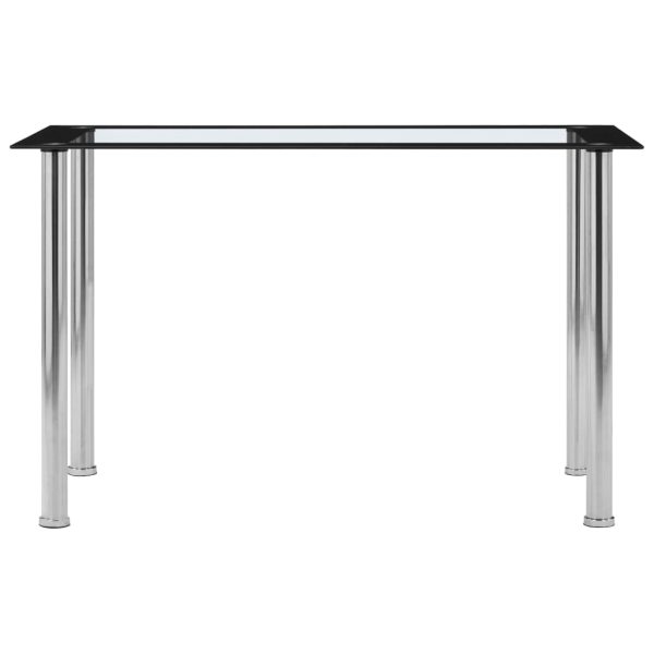 Eettafel 120X60X75 Cm Gehard Glas Zwart En Transparant - Afbeelding 2