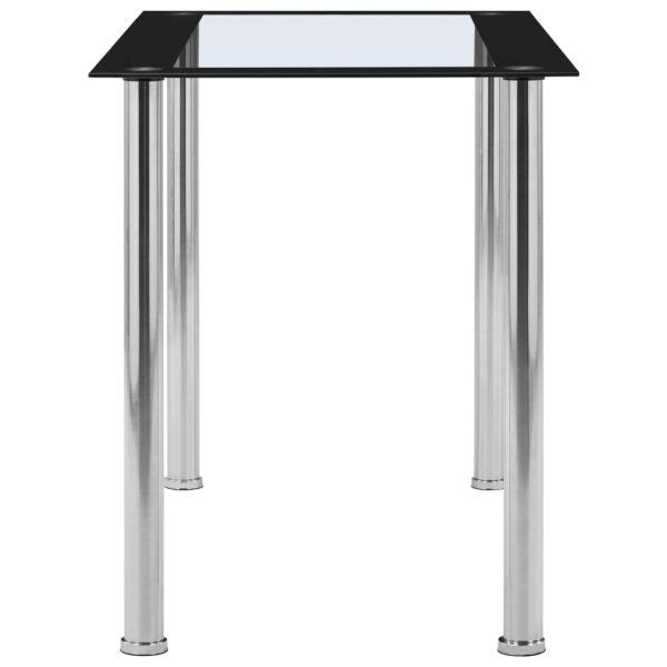 Eettafel 120X60X75 Cm Gehard Glas Zwart En Transparant - Afbeelding 3