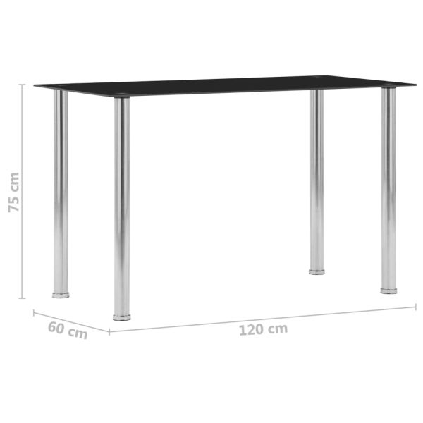 Eettafel Gehard Glas Zwart - Afbeelding 5