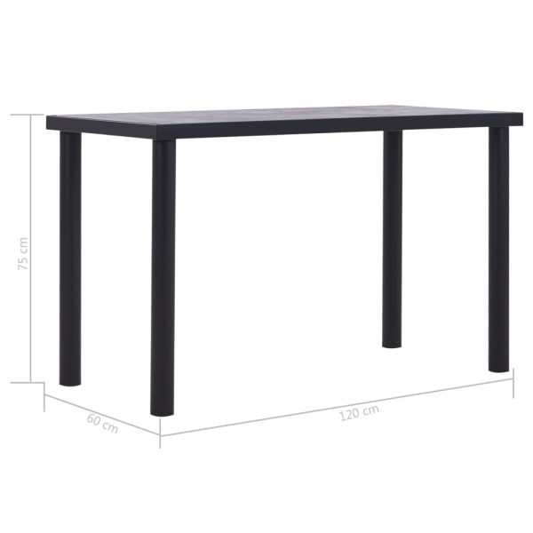 Eettafel Mdf Zwart En Betongrijs - Afbeelding 5