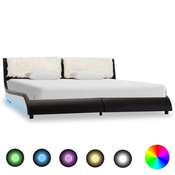 Bedframe Met Led Kunstleer En