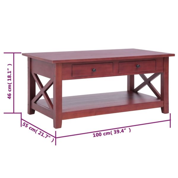 Salontafel 100X55X46 Cm Massief Mahoniehout - Afbeelding 8