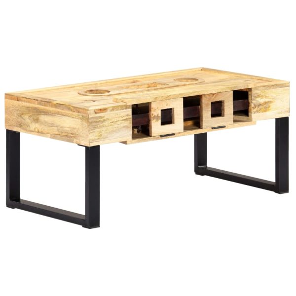 Salontafel Cassettestijl 100X52X45 Cm Massief Mangohout