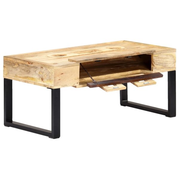 Salontafel Cassettestijl 100X52X45 Cm Massief Mangohout - Afbeelding 2