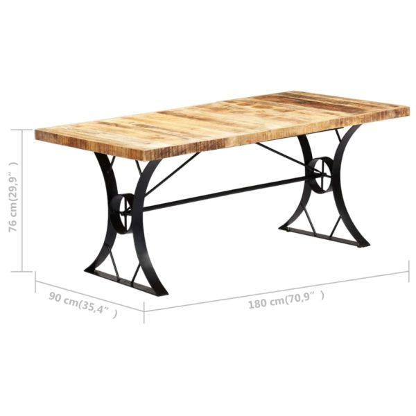 Eettafel 180X90X76 Cm Massief Mangohout - Afbeelding 10