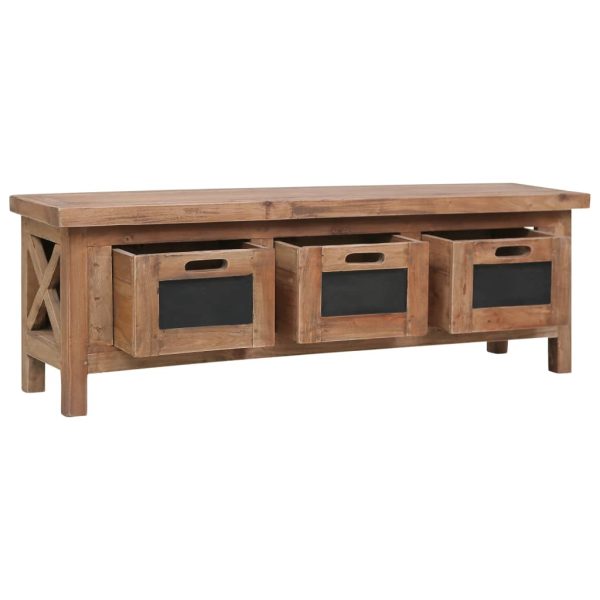 Tv-Meubel Met 3 Lades 120X30X40 Cm Massief Mahoniehout - Afbeelding 2