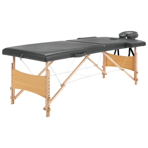 Inklapbare Massagetafel 2 Zones Met Houten Frame () - Afbeelding 12