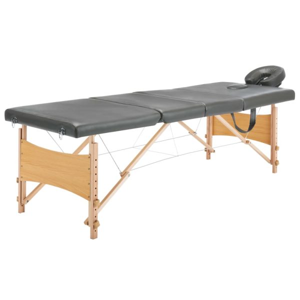 Inklapbare Massagetafel 4 Zones Met Houten Frame () - Afbeelding 13