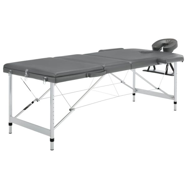 Inklapbare Massagetafel 3 Zones Met Aluminium Frame (Creme) - Afbeelding 10